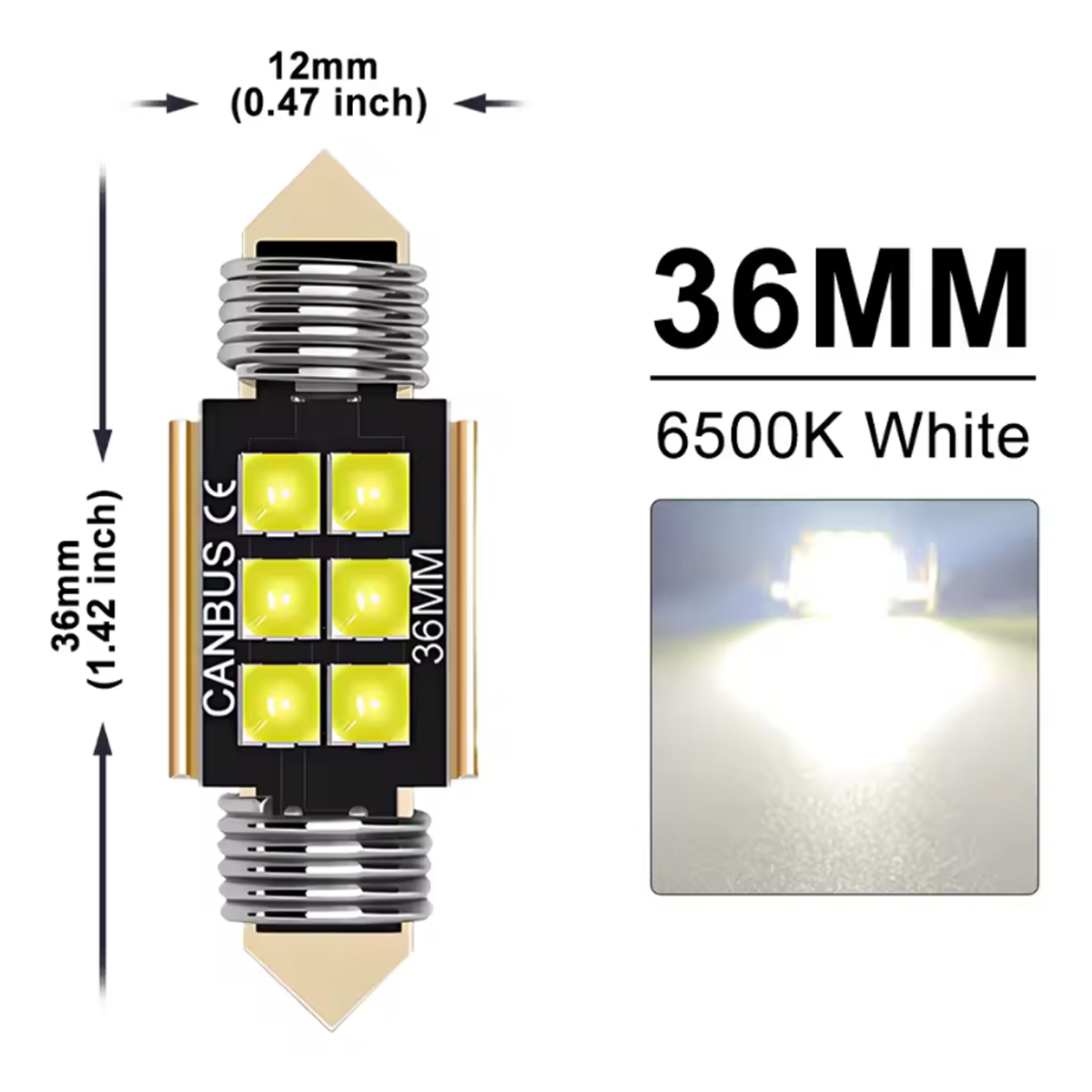 FESTOON 6 LED CREE 36MM